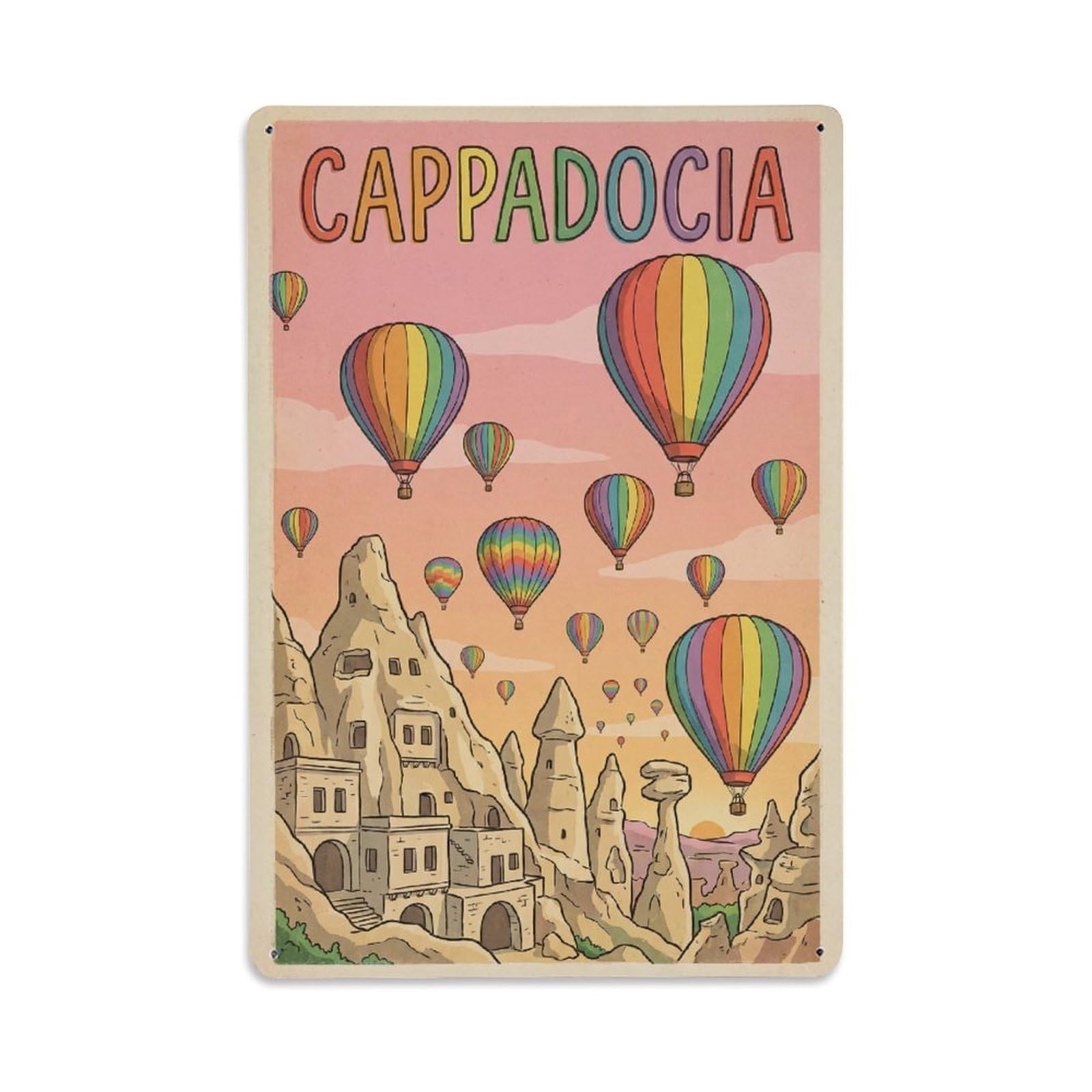 Gead 8X12inch Style Travel Turkey Cappadocia Vintage Metal Tin Sign
