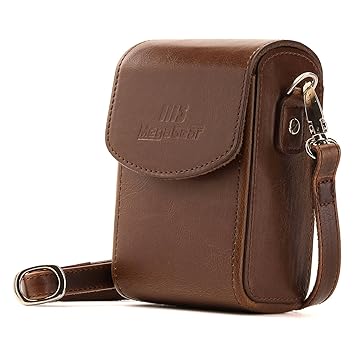 MegaGear MG1504 Canon PowerShot SX740 HS, SX730 HS Leather Camera Case with Strap - Dark Brown