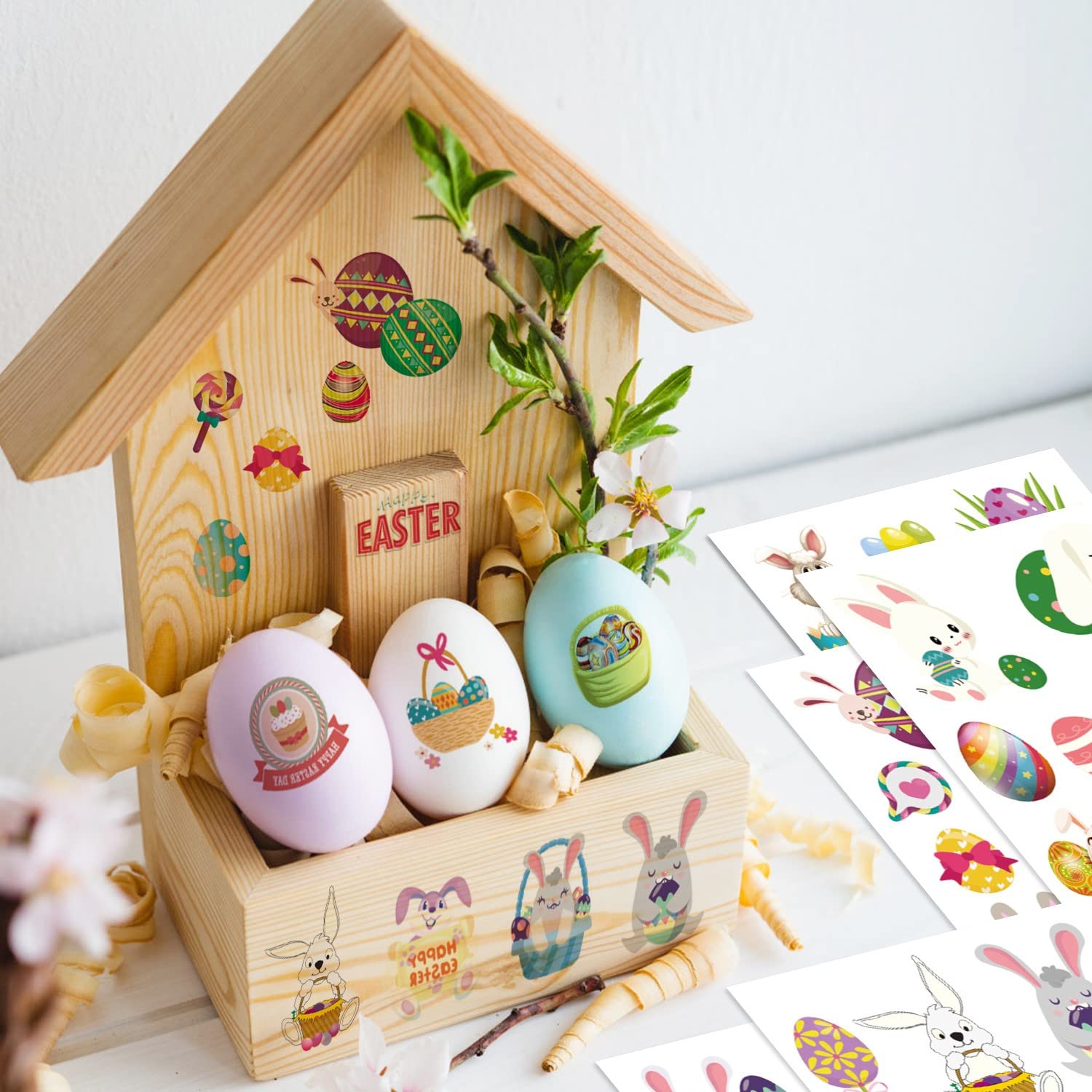 Tatuaggi Temporanei Pasqua Per Bambini – HOWAF, 12 Fogli Con Coniglietti, Pulcini, Uova, Luminescenti