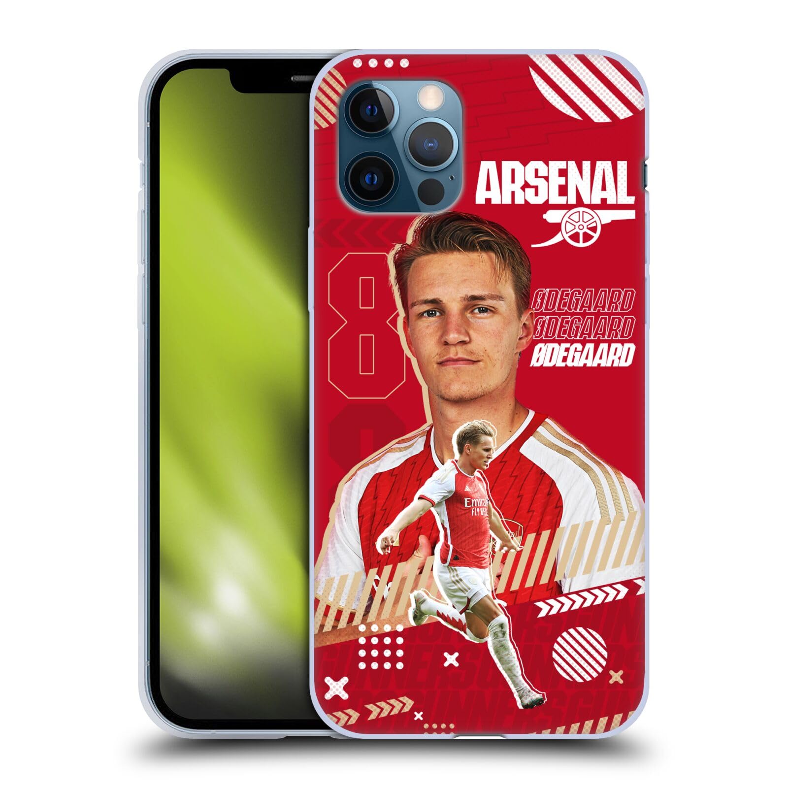 Head Case Designs Officially Licensed Arsenal FC Martin Ødegaard 2023/24 First Team Soft Gel Case Compatible With Apple iPhone 12 / iPhone 12 Pro