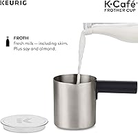 Vista 4 de Keurig Funciona con leche no láctea, espuma caliente y fría, solo cafeteras compatibles K-Café, 34 onzas, espumador de carbón