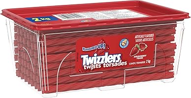 TWIZZLERS Strawberry Licorice Twists Candy, Summer Candy, 2kg Bulk Tub