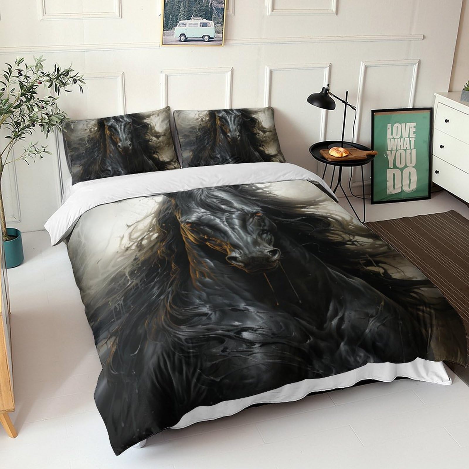 Ensemble de housse de couette horse magnifique idée cadeau pour chambre enfant et fille