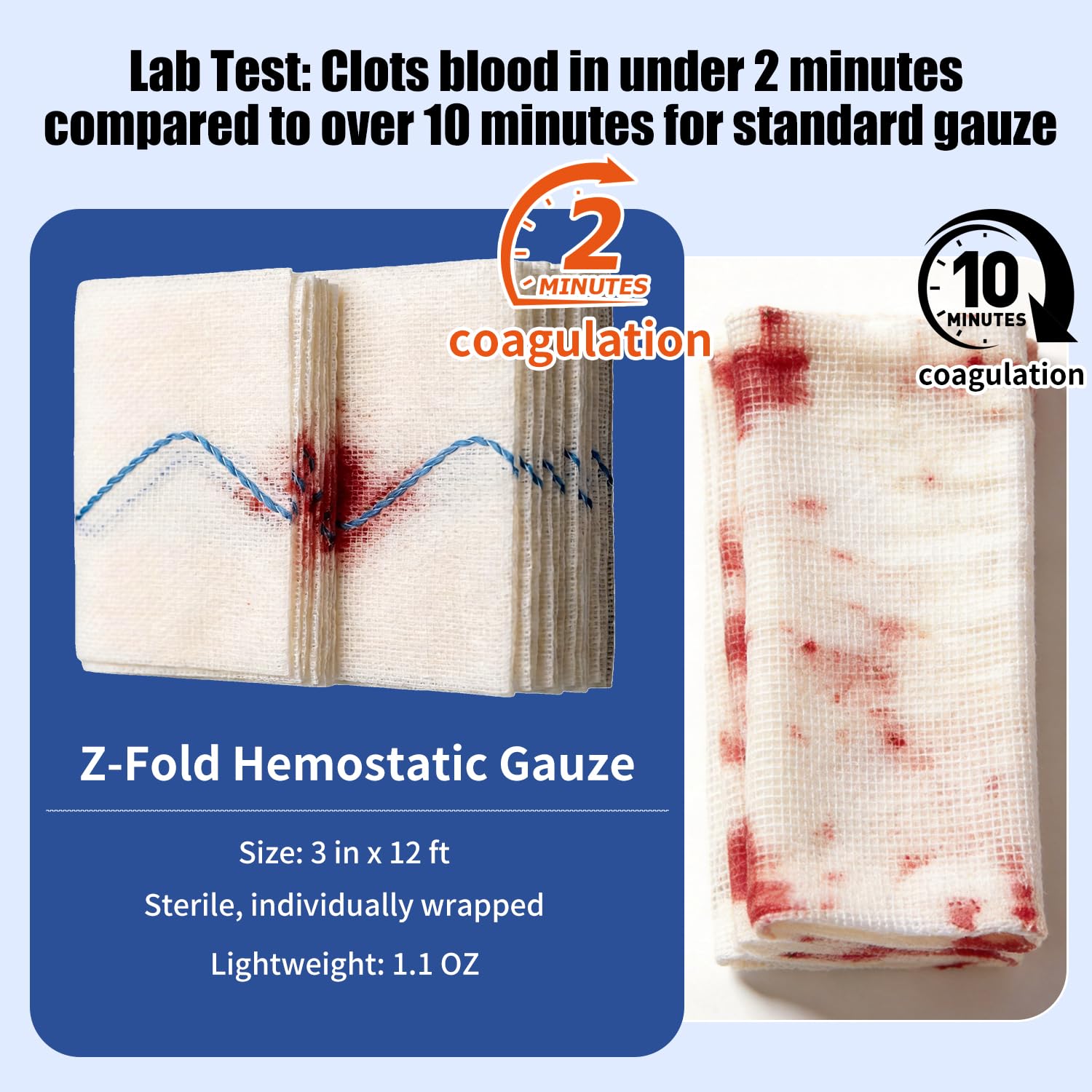 Quick Clot Zeolite Hemostatic Gauze,Sterile Emergency Combat gauze-3inx12ft — Amazon image 3