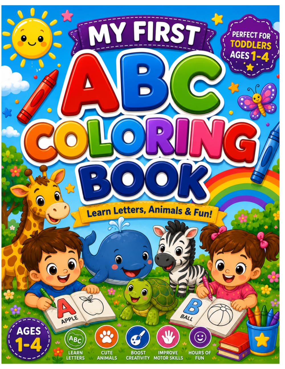 My First ABC Coloring Book: Learn Letters, Animals & Fun for Toddlers Ages 1–4