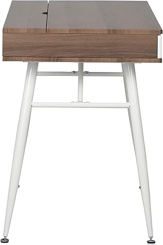 Miniatura 4 de Calico Designs Alcove - Escritorio moderno con gran cajón dividido, color blancocastaño