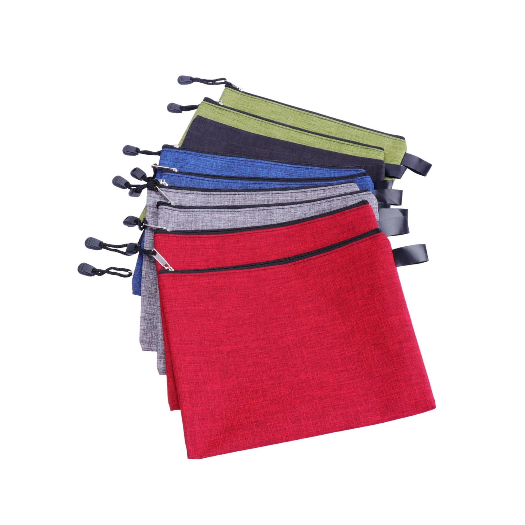 Angoily 10 Pezzi Buste Documenti Oxford Impermeabili Borsa Ufficio con Zip Resistente e Spessa Portadocumenti e Astuccio per Cancelleria Colori Casuali Colore Casuale