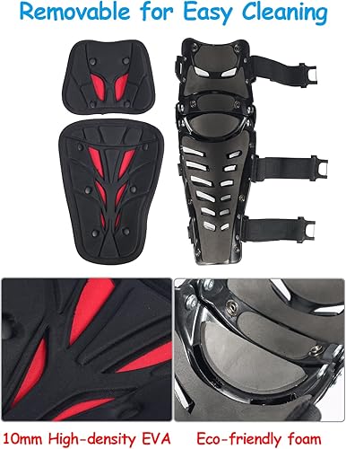 Miniatura 5 de Protectores de rodilla y espinilla para motocicleta, protección de pierna larga a prueba de choques, protección de rodilla para motocicleta doblable