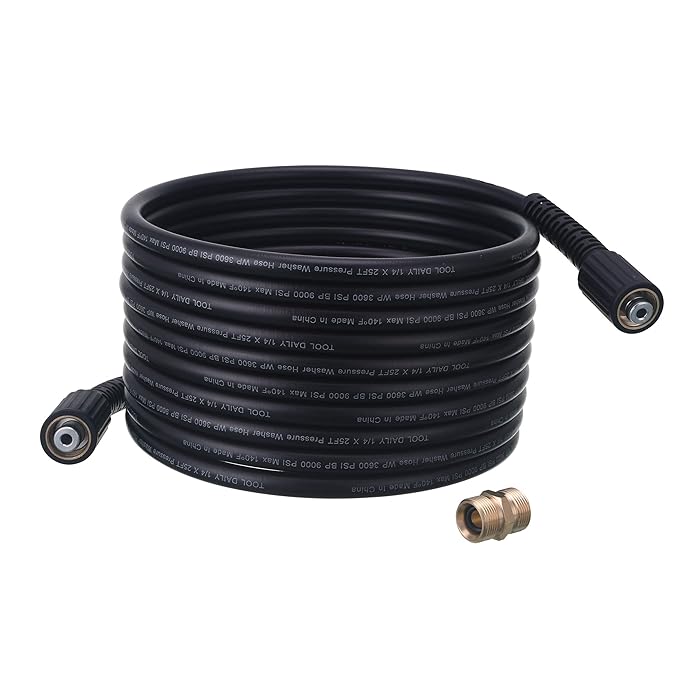 Buy Tool Daily High Pressure Washer Hose, 25 FT X 1/4 Inch, 3600 PSI