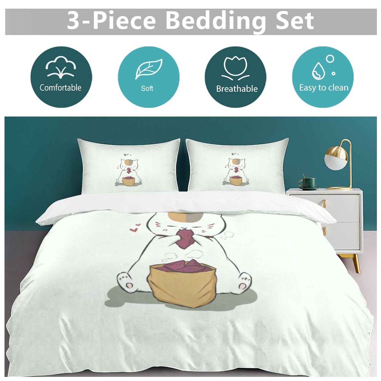 Amazon｜夏目友人帳 ニャンコ先生 寝具 3ピース 複数のサイズ かわいい