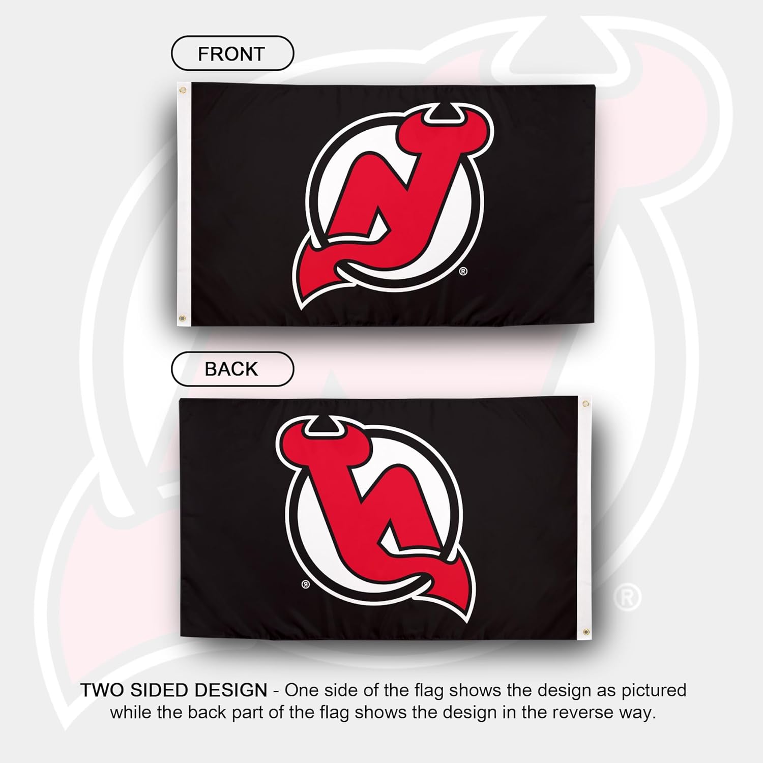 Desert Cactus New Jersey Devils Flag NJ Devils NHL 100% Polyester Indoor Outdoor 3x5 feet National Hockey League Team Flags (Design #2) - Image 2