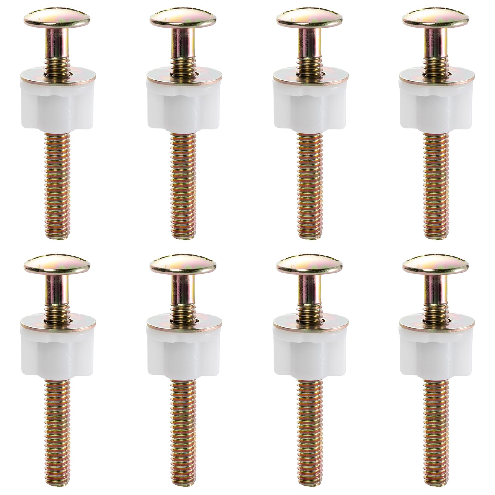 8Pcs Steel Toilet Seat Hinge Bolts Kit with Plastic Nuts & Washers - Heavy Duty Fastener Compatible with Top-Mount Seats (2.75")