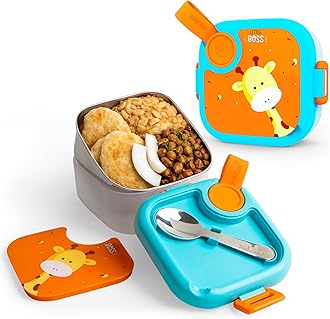 rabitat Lunchmate Mini Stainless Steel Lunch Box 500 ml | 1+1 Year Brand Warranty | Tiffin Box for School | Kanjak Gifts for Girls | BPA-Free Leak-Proof with Spoon | Little Boss