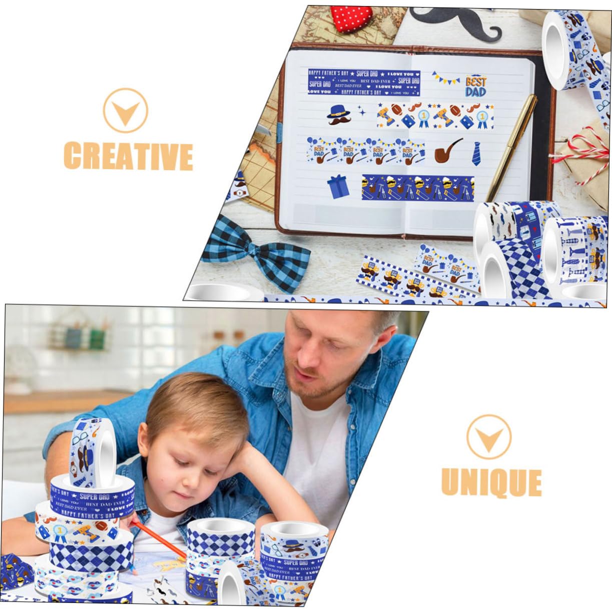 SHINEOFI 5 Sätze Transparentes Rollband Regenbogen Basteln Papa Kunsthandwerk Planerband Selbstklebende Diy-klebebänder Washi -bänder Bastelband Aufkleber 12 Rollen * 5