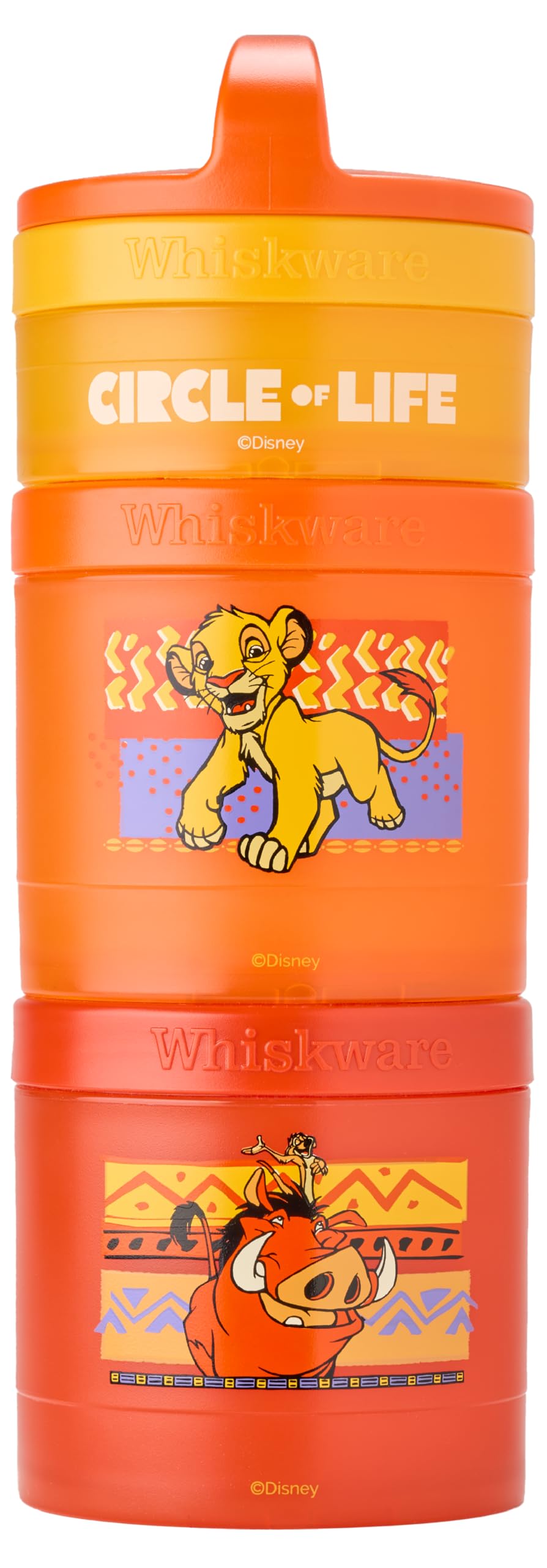 Whiskware Lion King Snack Containers 3 Stackable Snack Cups, Circle Of Life