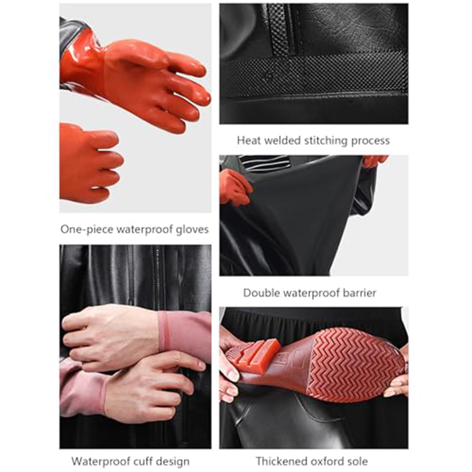 Vadeadores De Pesca De Pecho, Impermeables y Transpirables, Vadeadores Integrales De PVC con Botas, Ligeros, Ideales para Pesca y Actividades Al Aire Libre En El Agua.