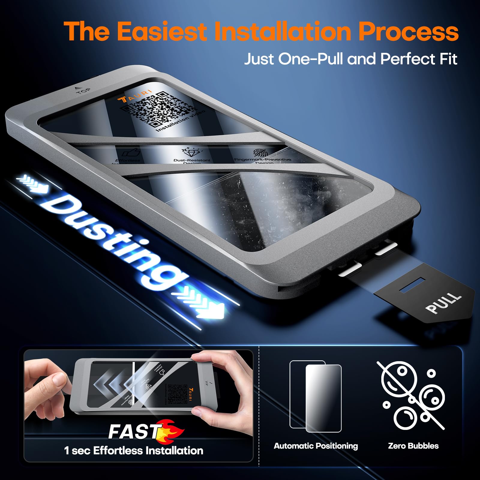 TAURI 3 Pezzi Pellicola Vetro Temperato per iPhone 13 Pro 6,1 Pollici, Rimozione Automatica Della Polvere, Durezza 9H Protettiva, Senza Bolle