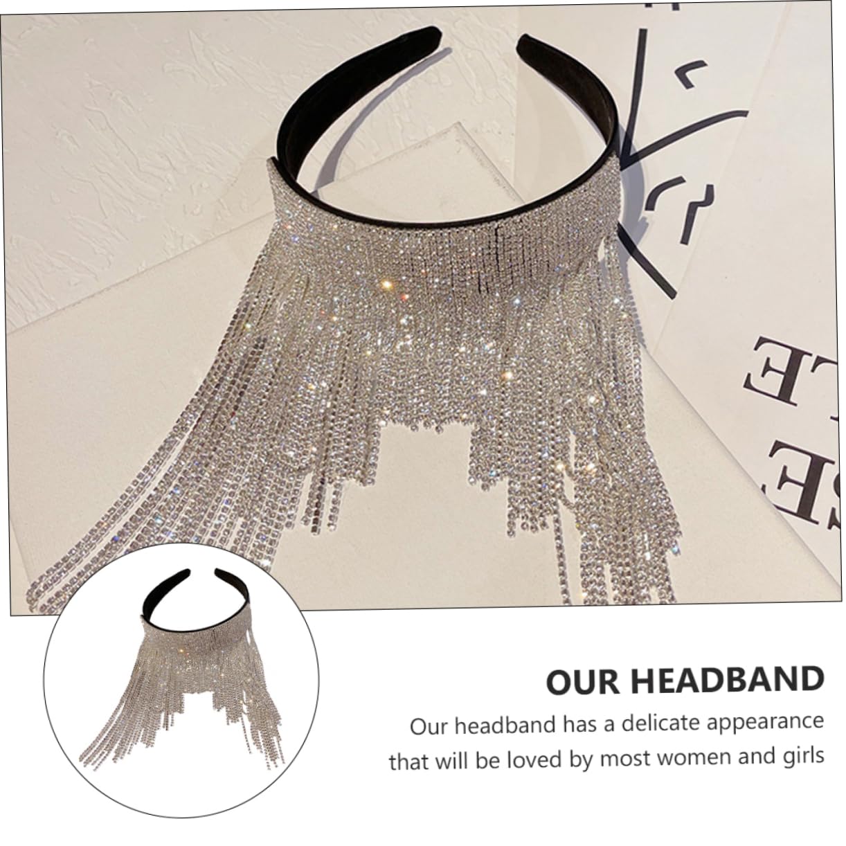 FRCOLOR 3stücke Sparkly Rhinestone Haarband Mit Eleganten Fransen Stilvolles Damen-haaraccessoire Für Besondere Anlässe Und Leicht Und