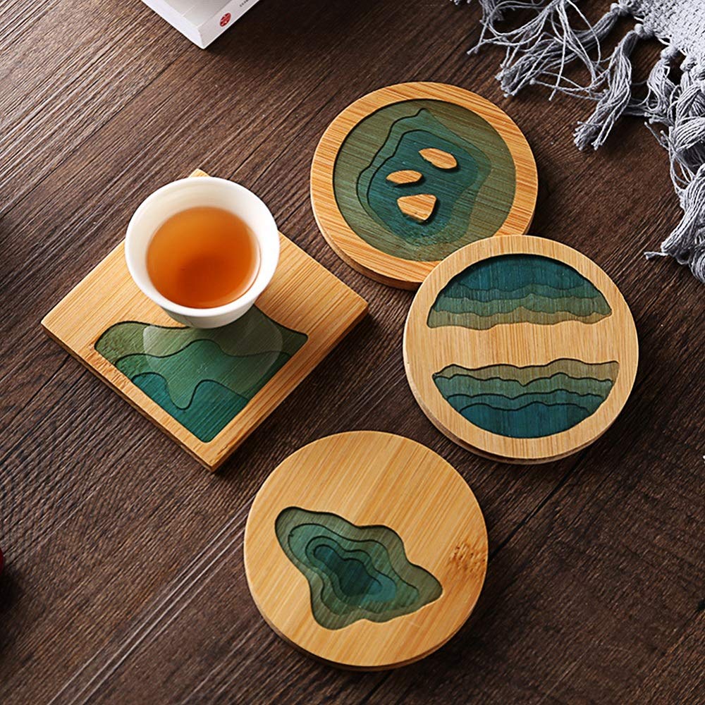 Sous-verres en bois transparent anti-taches pour préserver vos tables