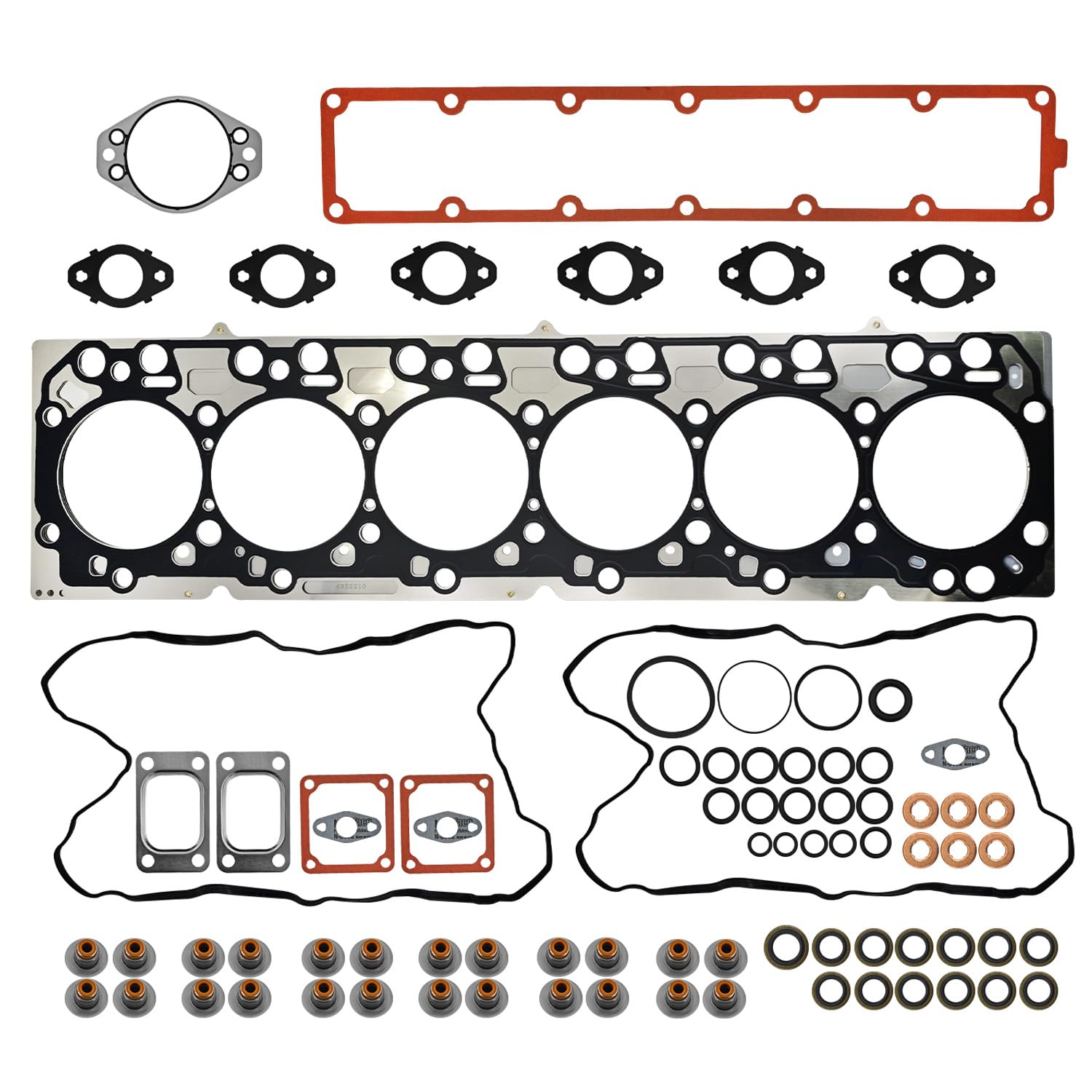4955229 Upper Engine Head Gasket Set Compatible with Cummins EPA10 6.7 Liter ISB/QSB Engine