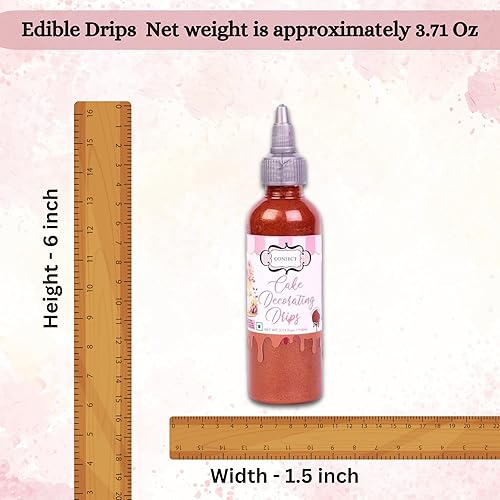 Miniatura 4 de Confect Goteo comestible para decoración de pasteles, donas y cupcakes, bronce brasileño, 3.71 onzas