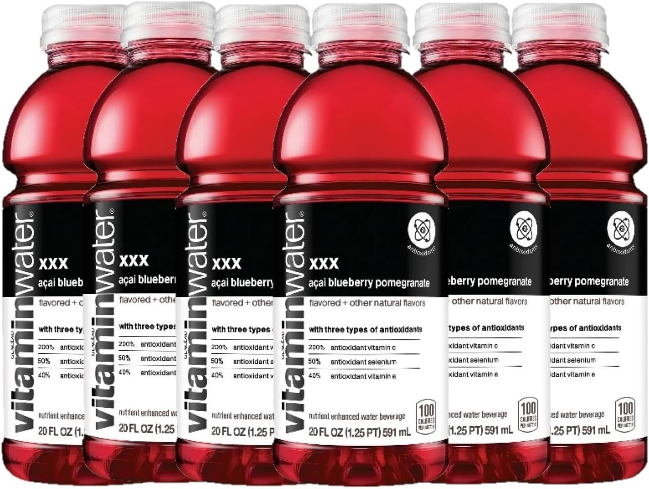 Vtaminwater Flavored Water Variety Pack - 20 Fl Oz Bottles, Nutrient Enhanced Water w/Vitamins, Antioxidants, Electrolytes (20 Fl Oz, Acai, Blueberry,Pomegranate)