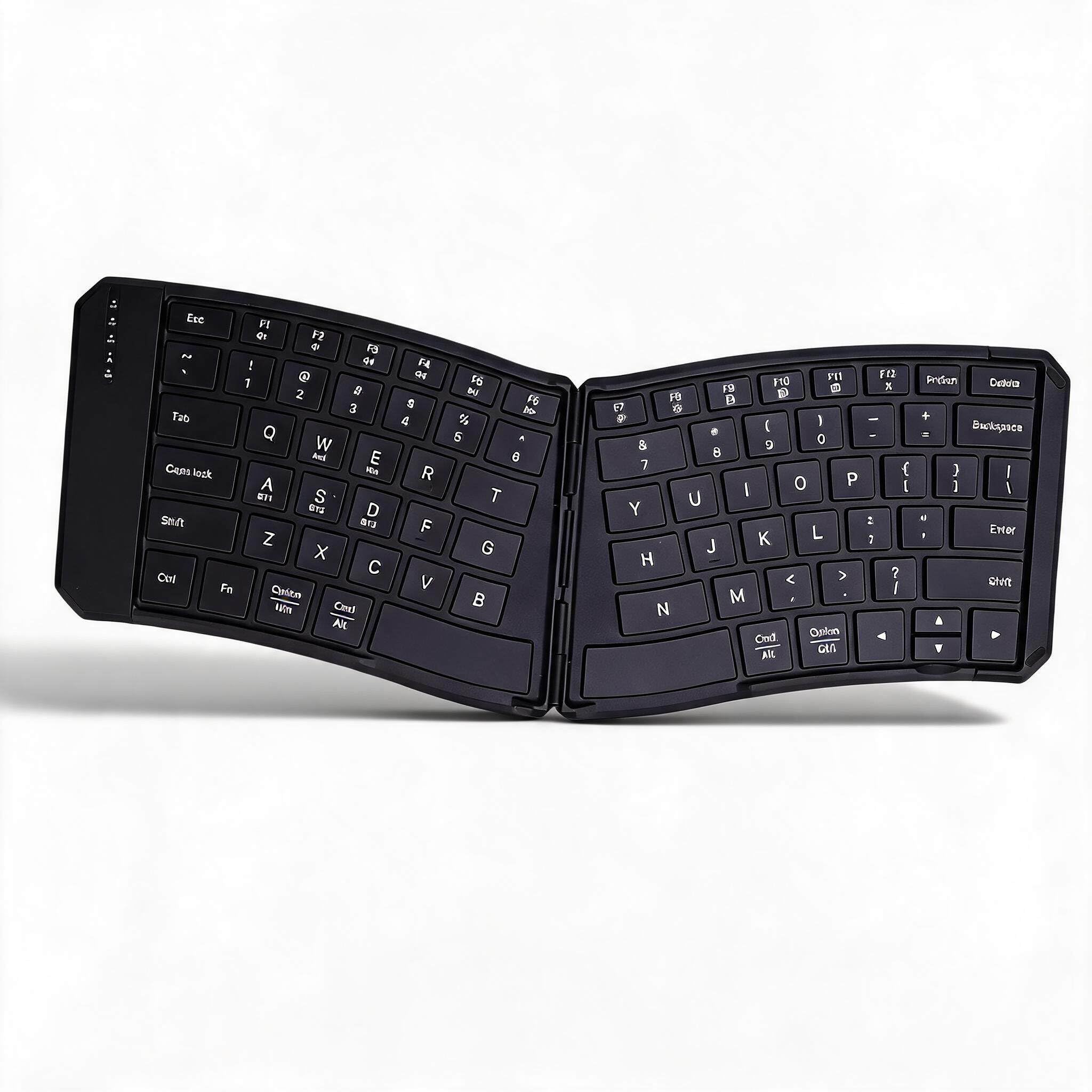 Sxhlseller ‌Tastiera Pieghevole Ergonomica a Forma di V |Design a Tasti Divisi, Dispositivo Multiplo Bluetooth (3 connessioni), Tasti Silenziosi con Interruttore a Forbice, Custodia in