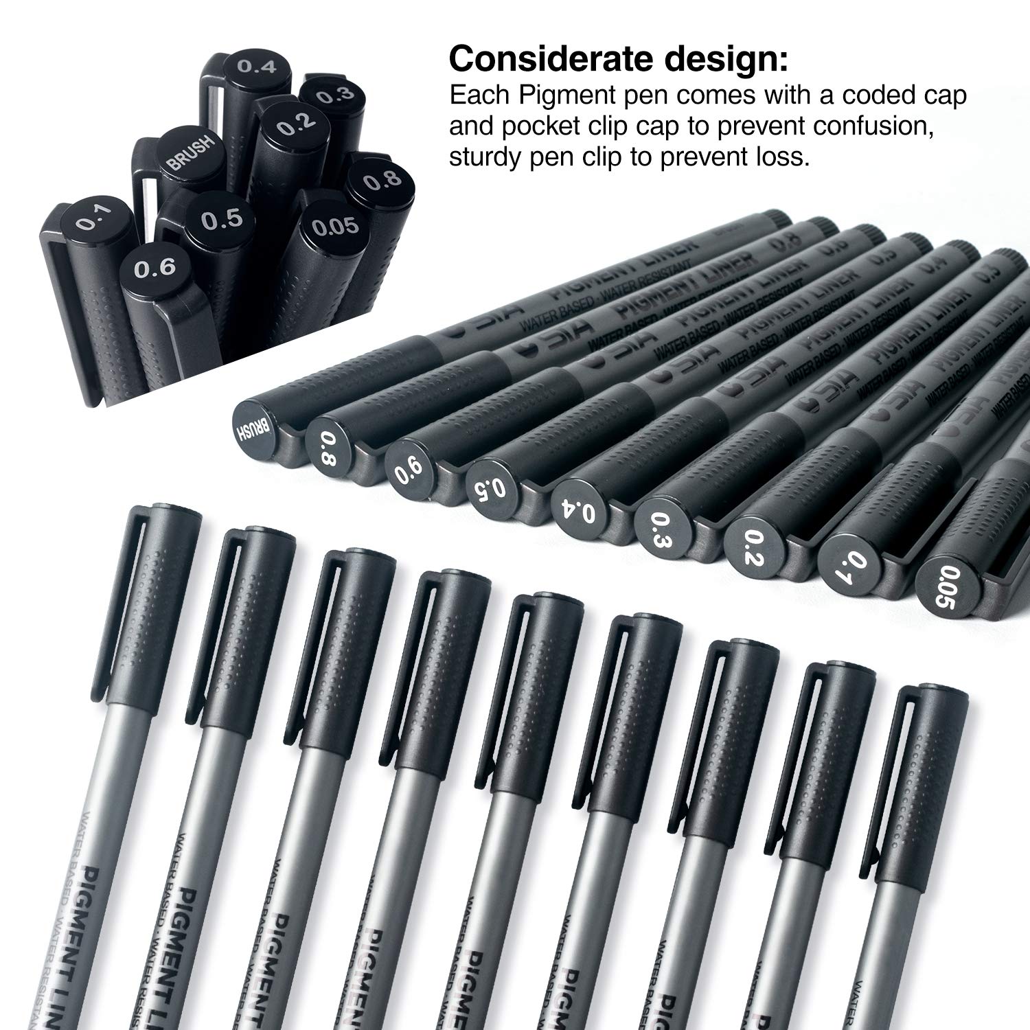 Black Fineliner Pens Pigment Pens Liner Micro Liner AKARUED Drawing