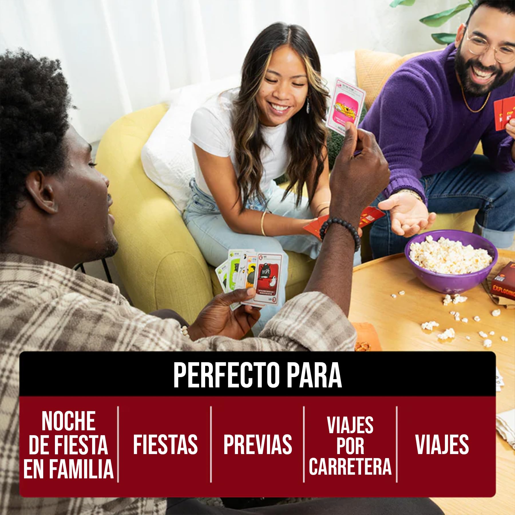 Asmodee Exploding Kittens, Juego para niños y Adultos a Partir de 7 años, Juego de Mesa estratégico y humorístico, No Hagas explotar los Gatitos, 2 a 5 Jugadores, 15 min, Español