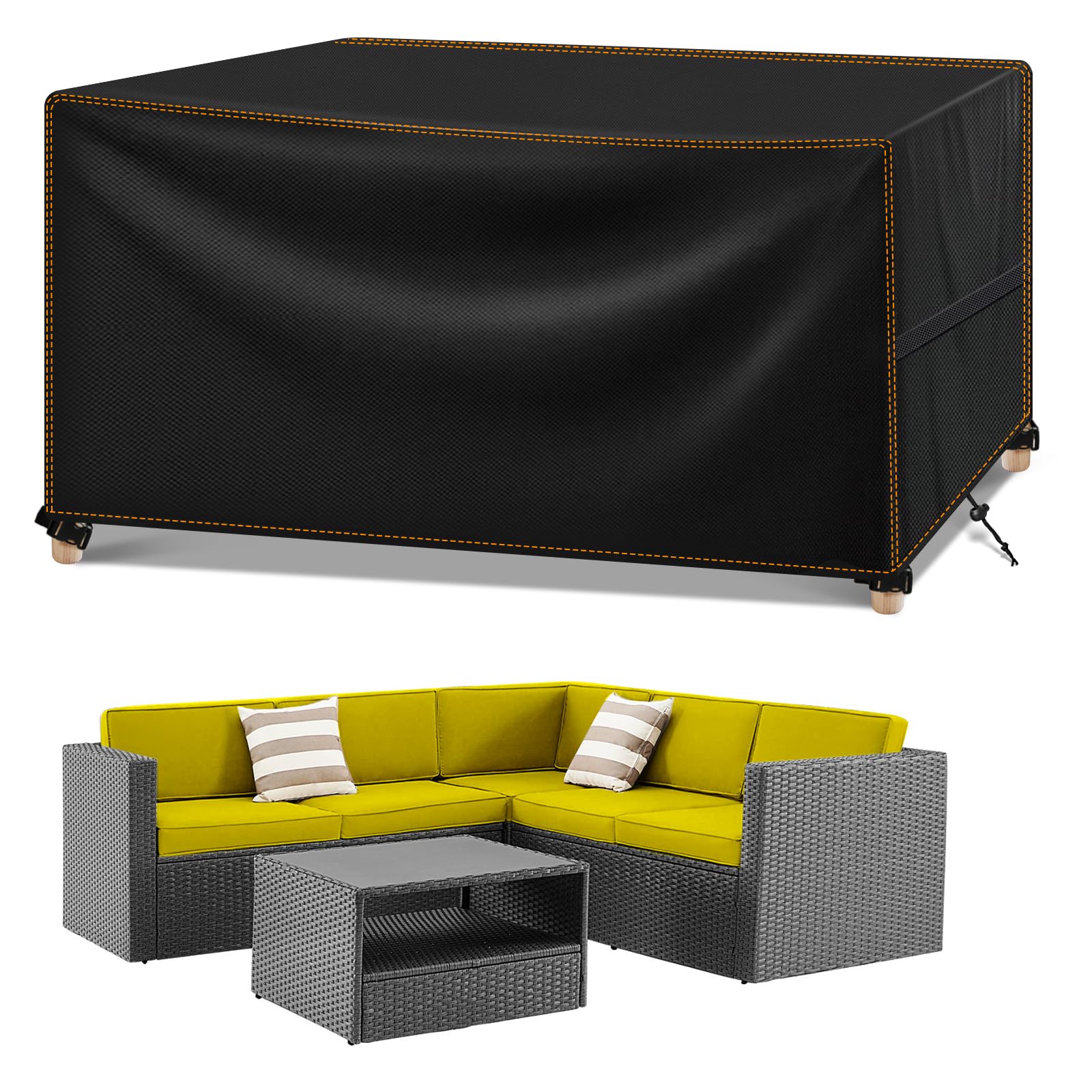 Copertura per mobili da giardino, resistente all'inverno, Oxford 420D, 230 x 165 x 80 cm | Telo di copertura impermeabile per mobili da giardino, mobili da terrazza, sedie e set di mobili, traspirante, antivento