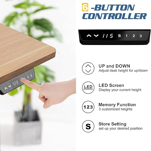 Vista 40 de Vongrasig Escritorio eléctrico de pie ajustable en altura, 63 x 24 pulgadas, mesa de pie para oficina en casa, estación de trabajo para computadora