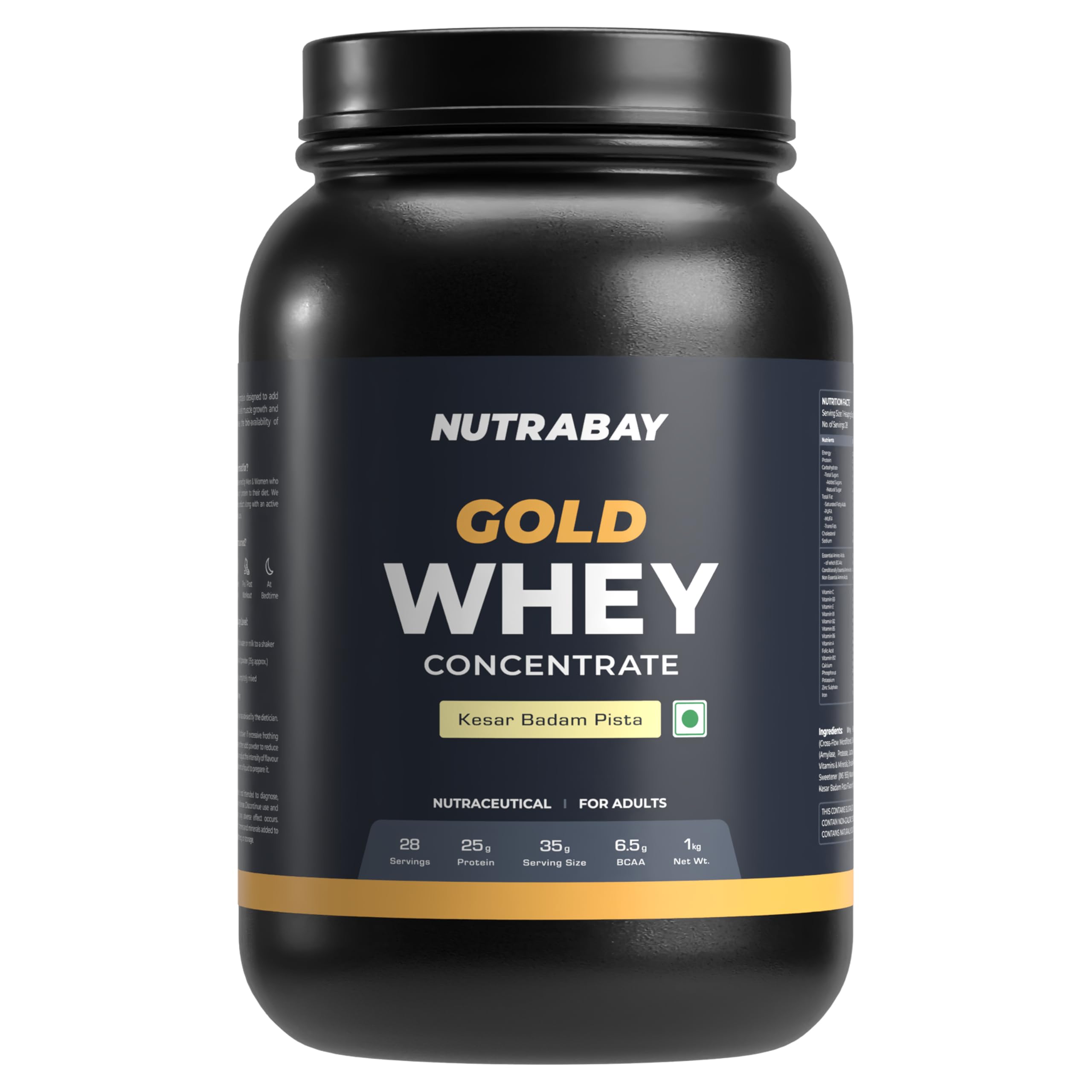 Nutrabay Gold 100% Whey Protein Concentrate with Digestive Enzymes & Vitamin Minerals, 25g Protein | Protein Powder for Muscle Support & Recovery - Kesar Badam Pista, 1 kg-image-19