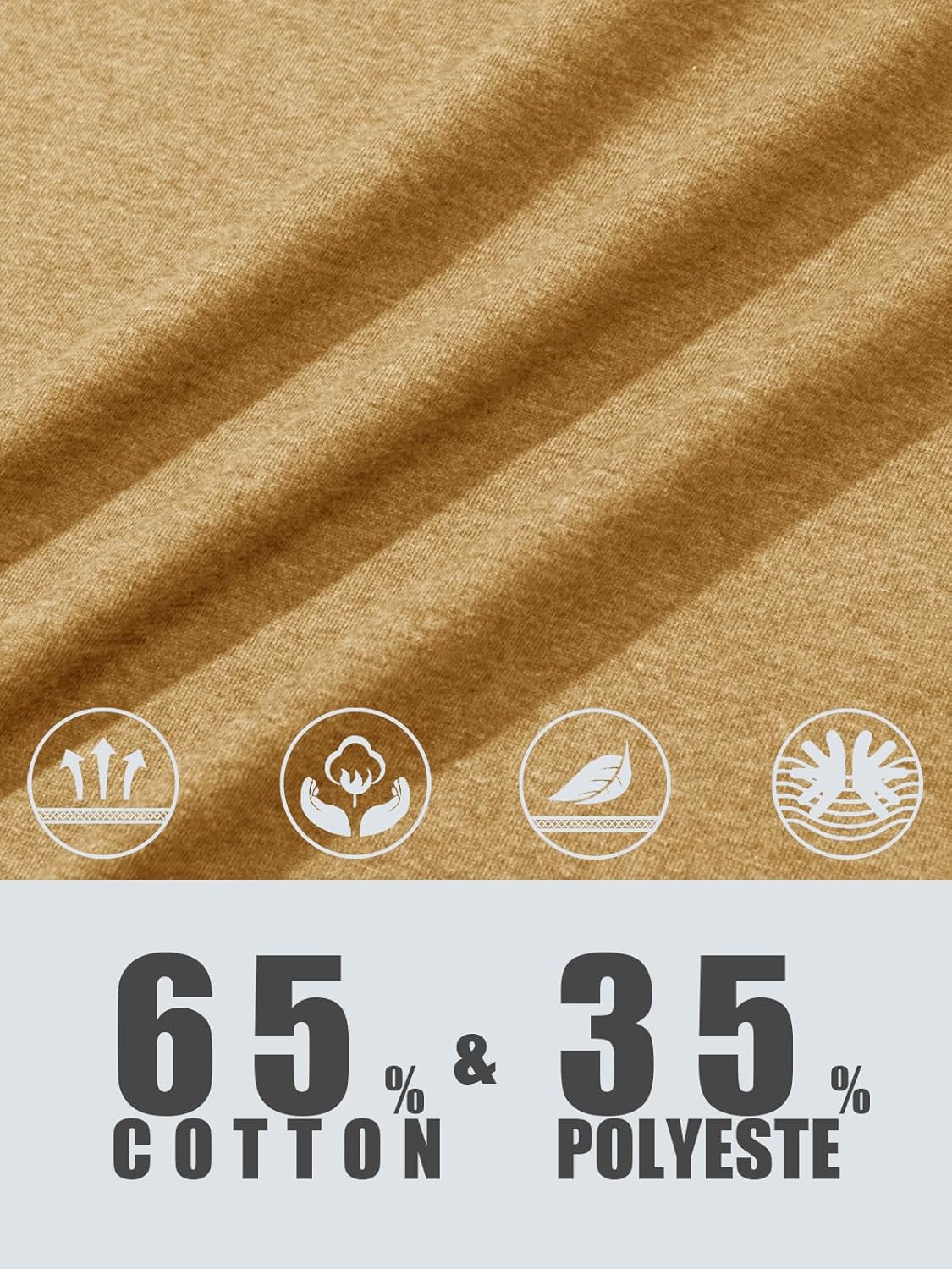 MAGCOMSEN Mens Shirt Long Sleeve Crew Neck Shirts Casual Lightweight T-Shirts Moisture Wicking Work Tee Shirts Earthy Yellow,L - Image 5