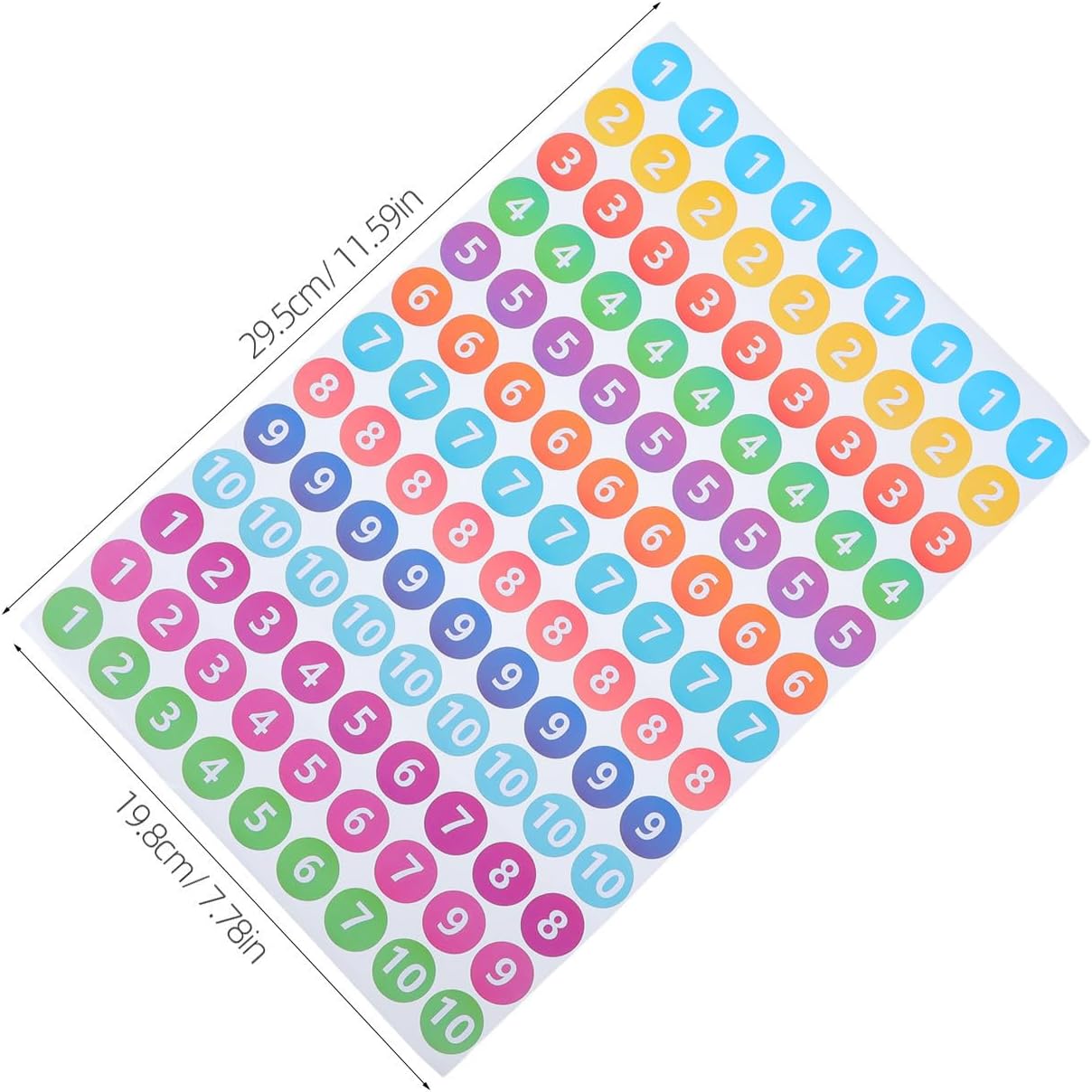 50 Sheet Self Adhesive Round Number 50 Sheets Coated Paper Labels