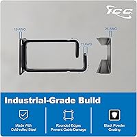 Vista 6 de ICC 1U Ring Cable Manager Panel with Cover, Metal, 3" Cable Distribution D Rings, Horizontal Cable Management, Rackmount for 19” Network Racks