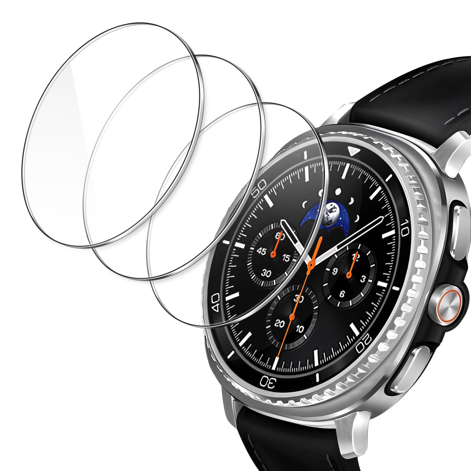 JETech Screen Protector for Samsung Galaxy Watch 8 Classic 46mm, Tempered Glass Anti-Scratch, HD Clear, 3 Pack