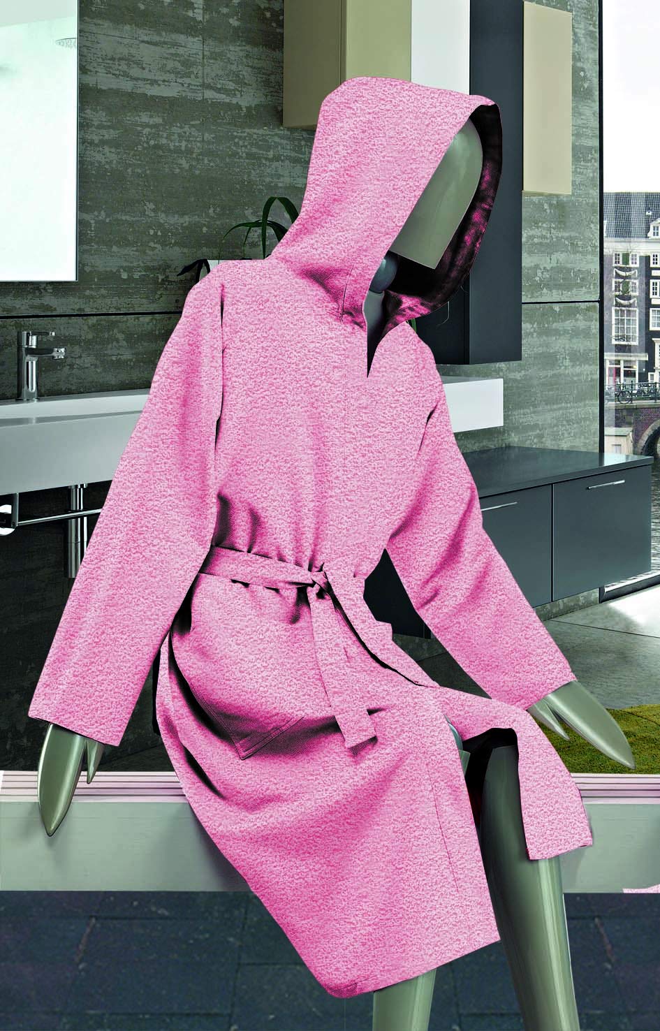 Paquetes.Giuliana Albornoz con Capuccio Esponja 350 gr 100% algodón Hombre Mujer Unisex Rosa