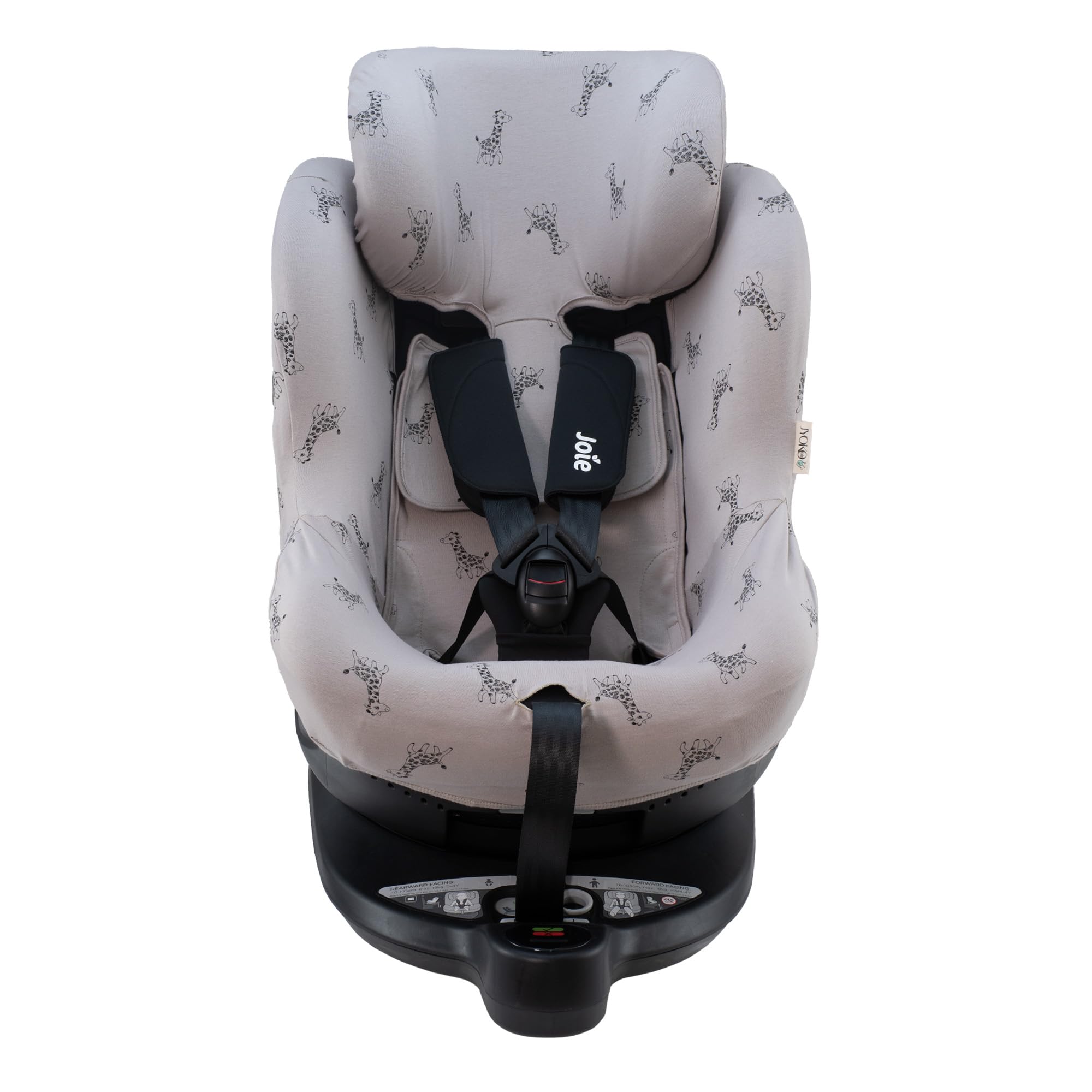 JYOKO Kids Funda de algodón Compatible con Joie Spin 360 y Nuna Rebl (Giraffe, Funda Joie I-Spin 360)