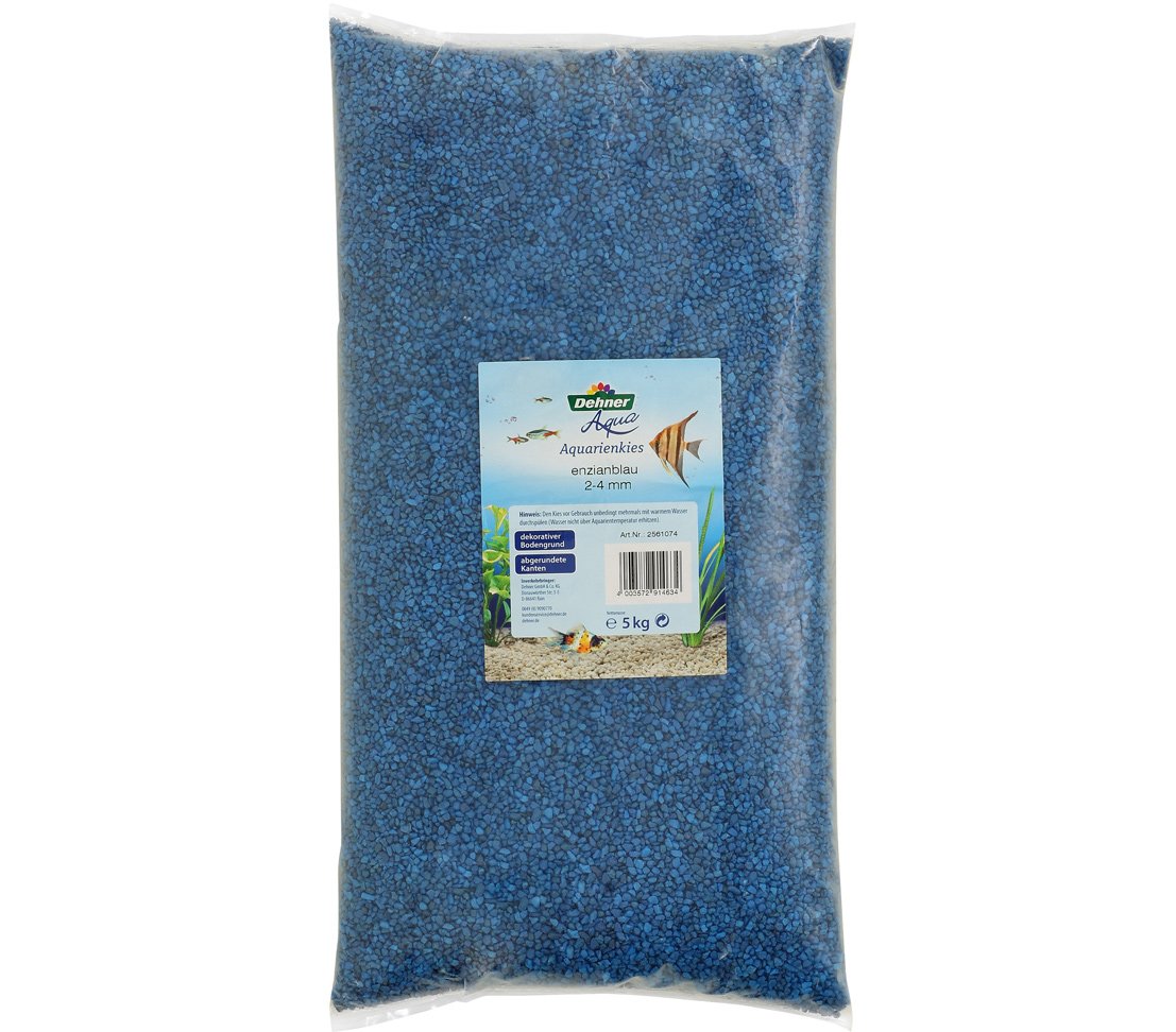 Dehner Aqua - Grava para Acuario, Grano 2-4 mm, 5 kg, Color Azul