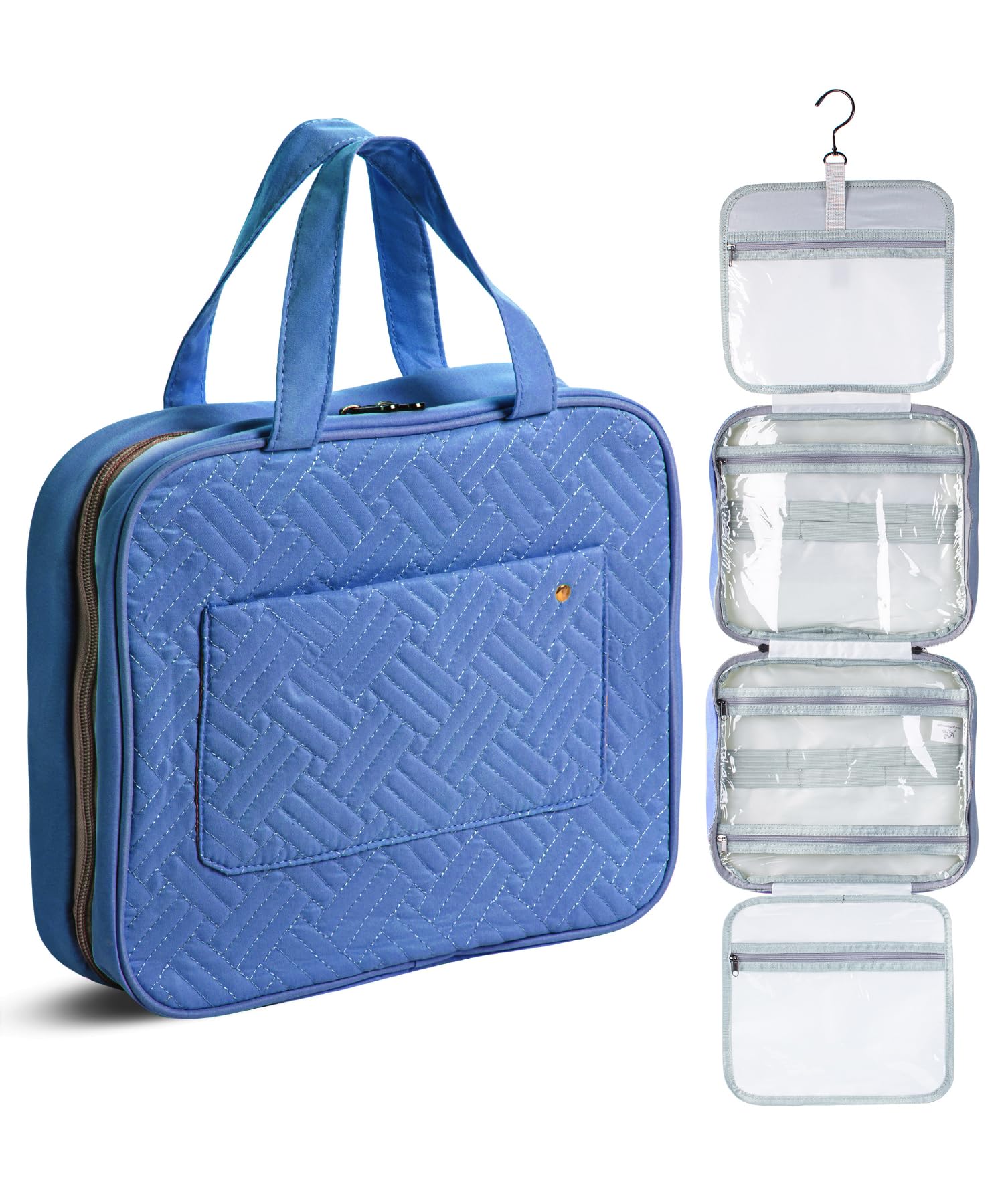 Ms. Pen- Travel Toiletry Bag Organizers, Teal, Makeup Travel Bag for Toiletries with Hanging Hook, Water-Resistant