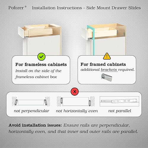 Miniatura 7 de Juego de diapositivas de cajón de extensión completa silenciosa de precisión de 16 pulgadas, 2 pares (4 piezas)