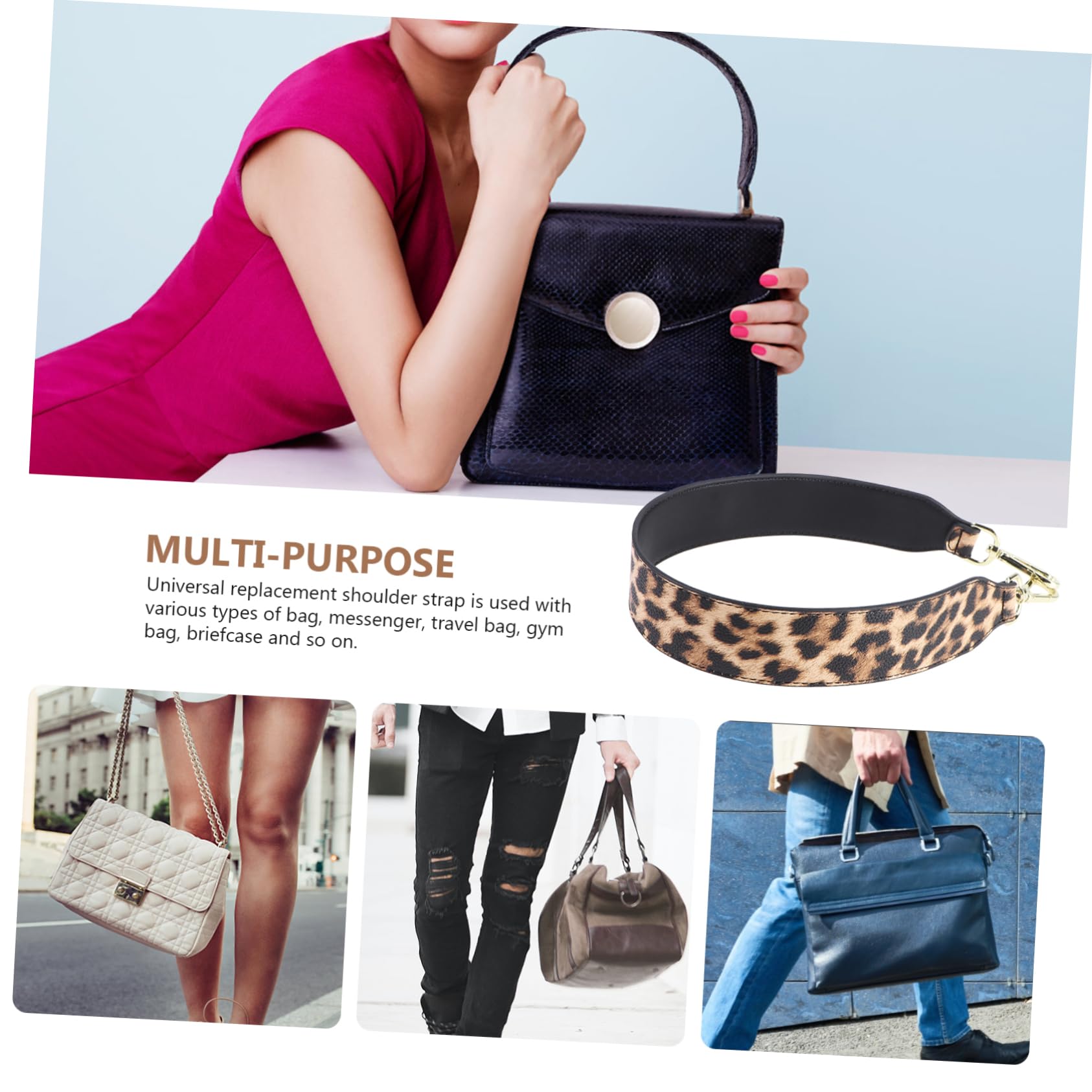 VALICLUD 3stücke Schultergurt Für Handtaschen Abnehmbarer Breiter Messenger Bag Strap Leopard Mit Schwarz Für Vielseitige Nutzung Als Crossbody Oder Schulterriemen