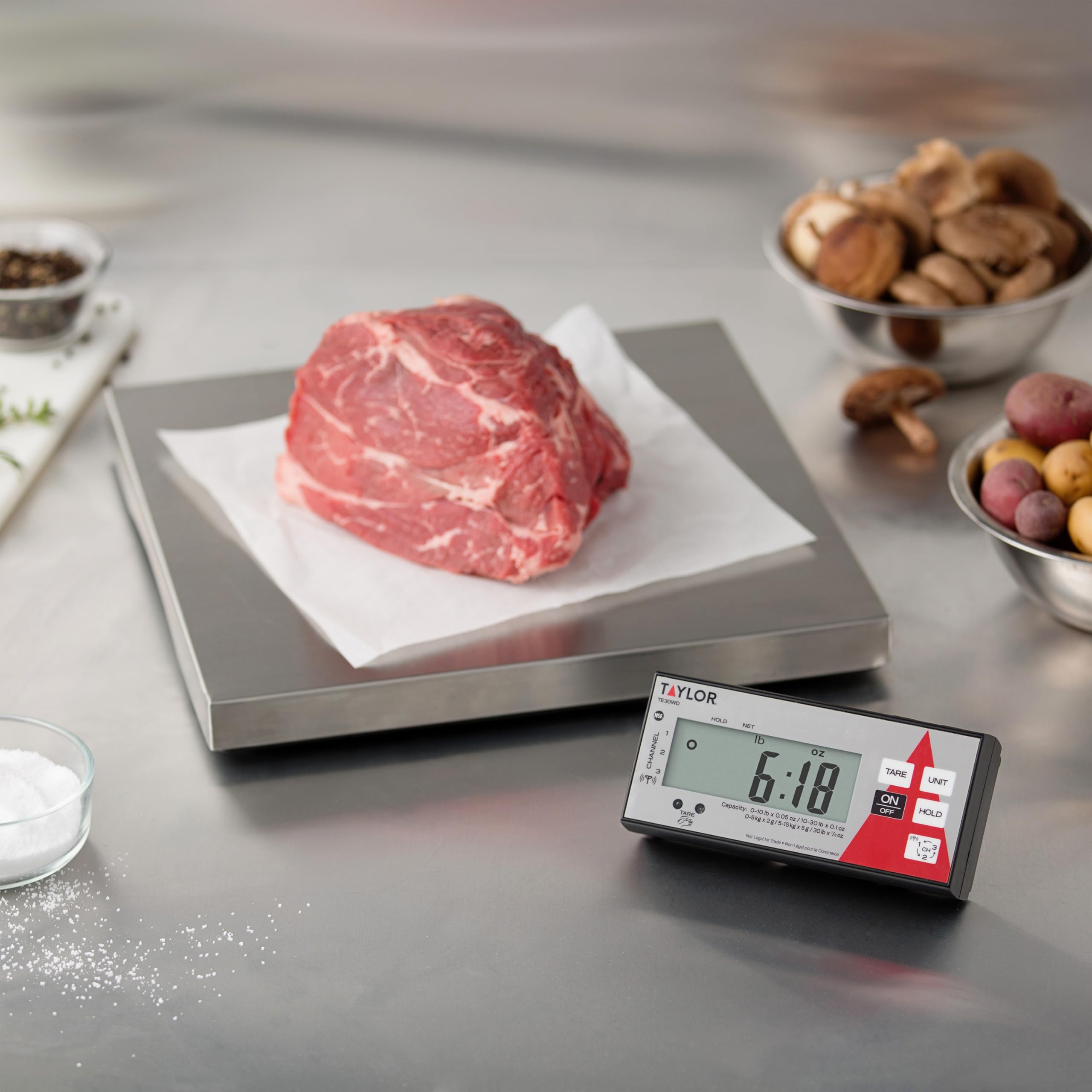 Taylor Digital Kitchen Scale - 30lb, Wireless Display -3