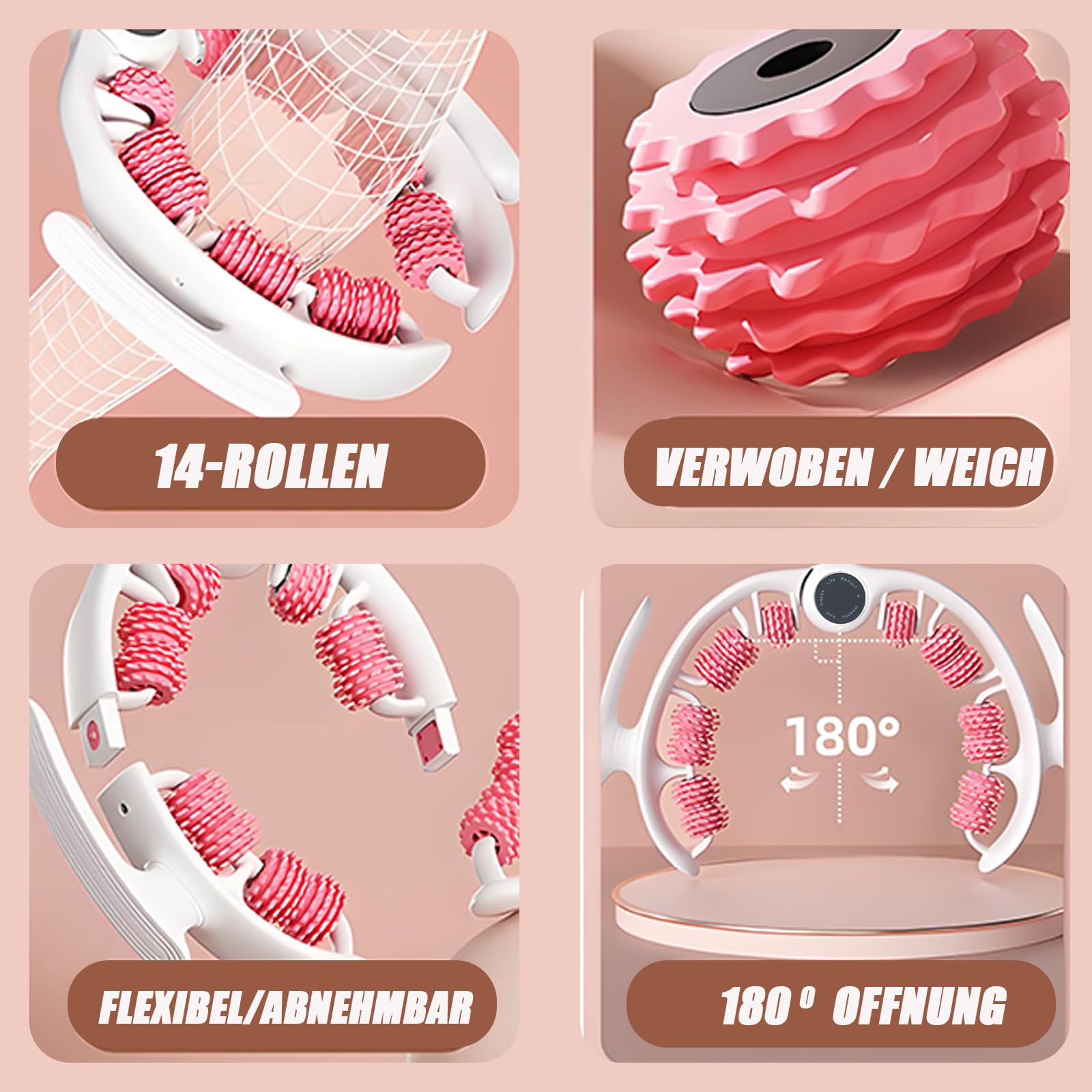 Cellulite Massagegerät Linderung von Muskelbeschwerden und Schmerzen, DINYOAN Muskeltherapie Massagestab für Taille und Beine, Abnehmbar, Massage von Kopfhaut, Armen, Nacken und Schultern