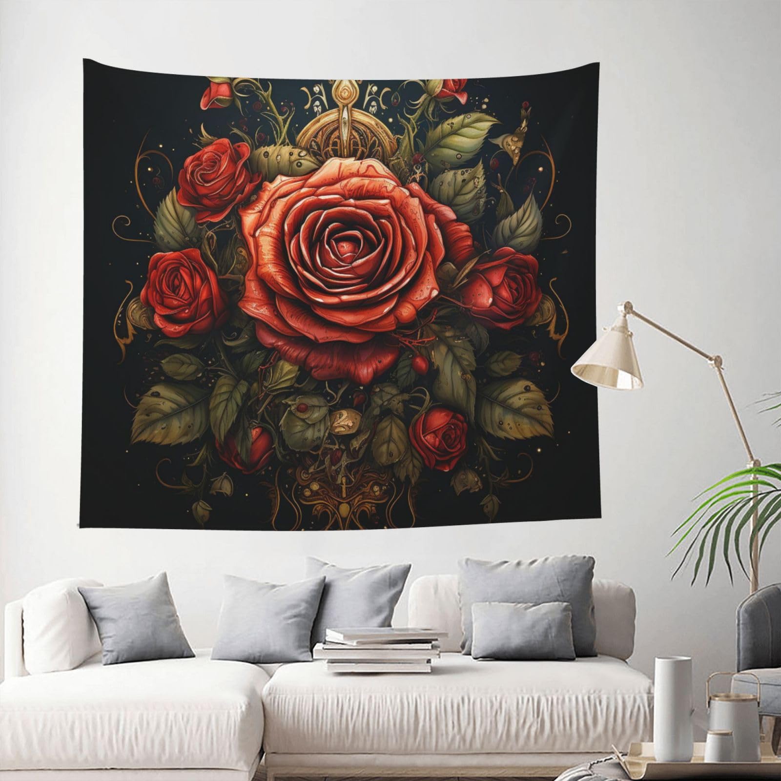 QLDETUPWLX Tapestry 153 X 130 CM Inches Wall Hanging for Living Room Rose gothic Tapestrys Home Decor Soft Aesthetic Tapestries Hanging Decor Blanket Wall Tapestry for Bedroom Dorm Indoor Outdoor