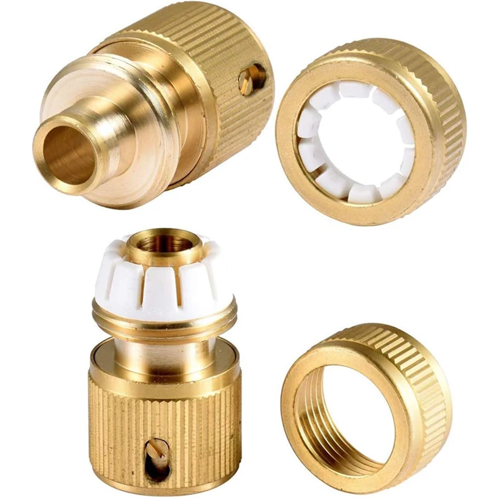 Conector Manguera Conector De Manguera 1/2" For Jardinería, Riego Doméstico Y Lavado Autos para Manguera(8 PCS)