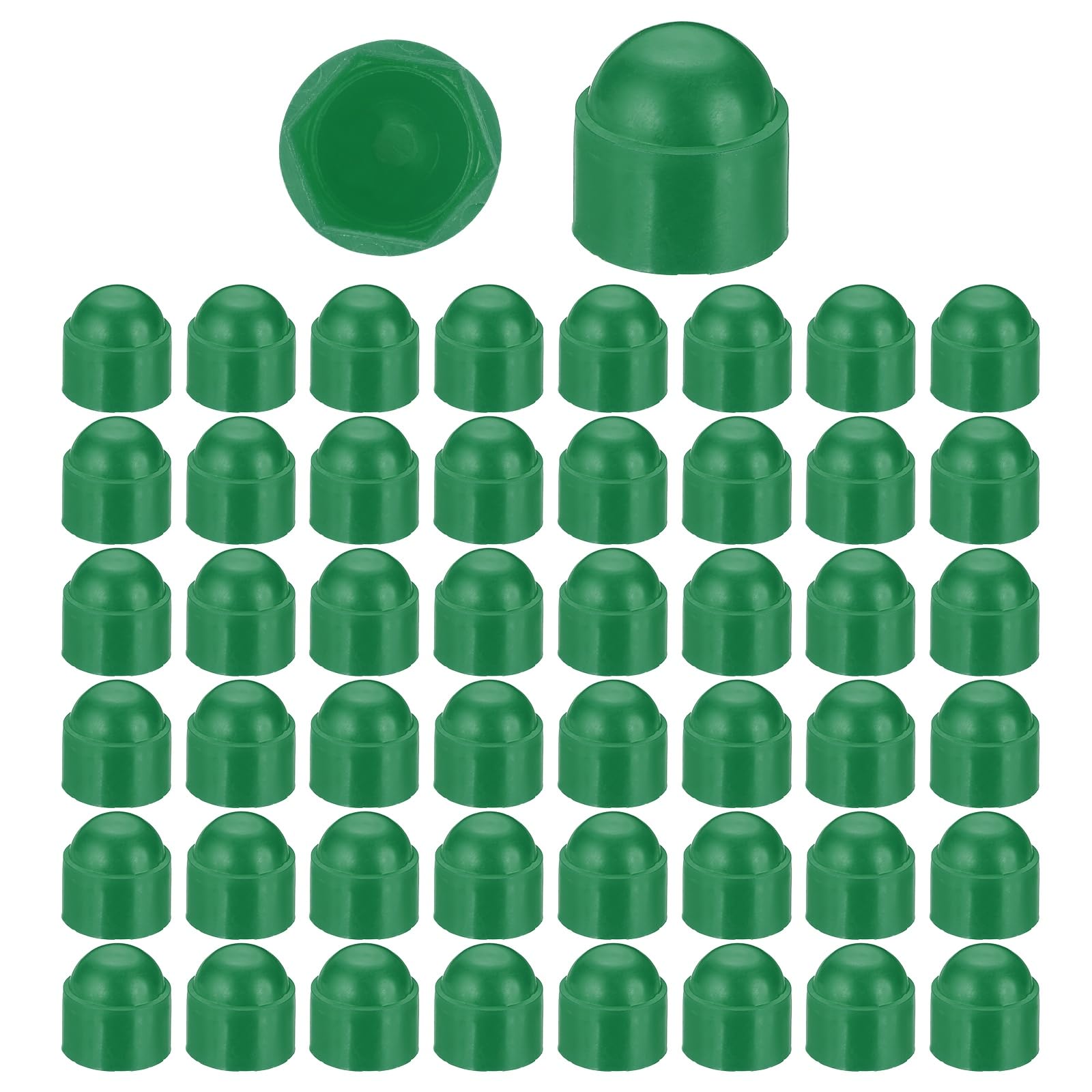 PATIKIL 100 Pcs Hex Nut Cover, M12x18x22mm Nylon Screws Bolt Covers Caps Dome Acorn Hex Head Bolt Protection Cap for Screws Nut, Green