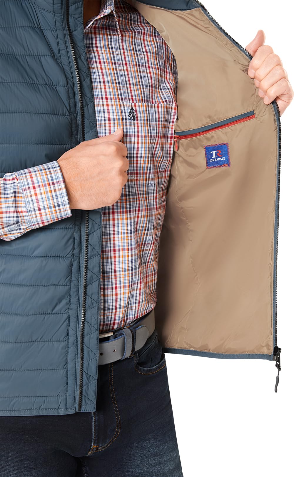Tom Ramsey Herren Steppweste leicht, wattierte Outdoor-Weste mit 5 Taschen, ärmelloses Gilet für Herbst & Übergangszeit, leichte Freizeitweste, Gr. 48–60