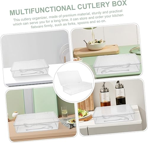 Miniatura 3 de Caja transparente para cubiertos transparente, bandeja organizadora transparente para cubiertos, organizador de cubiertos, organizador de cajones,