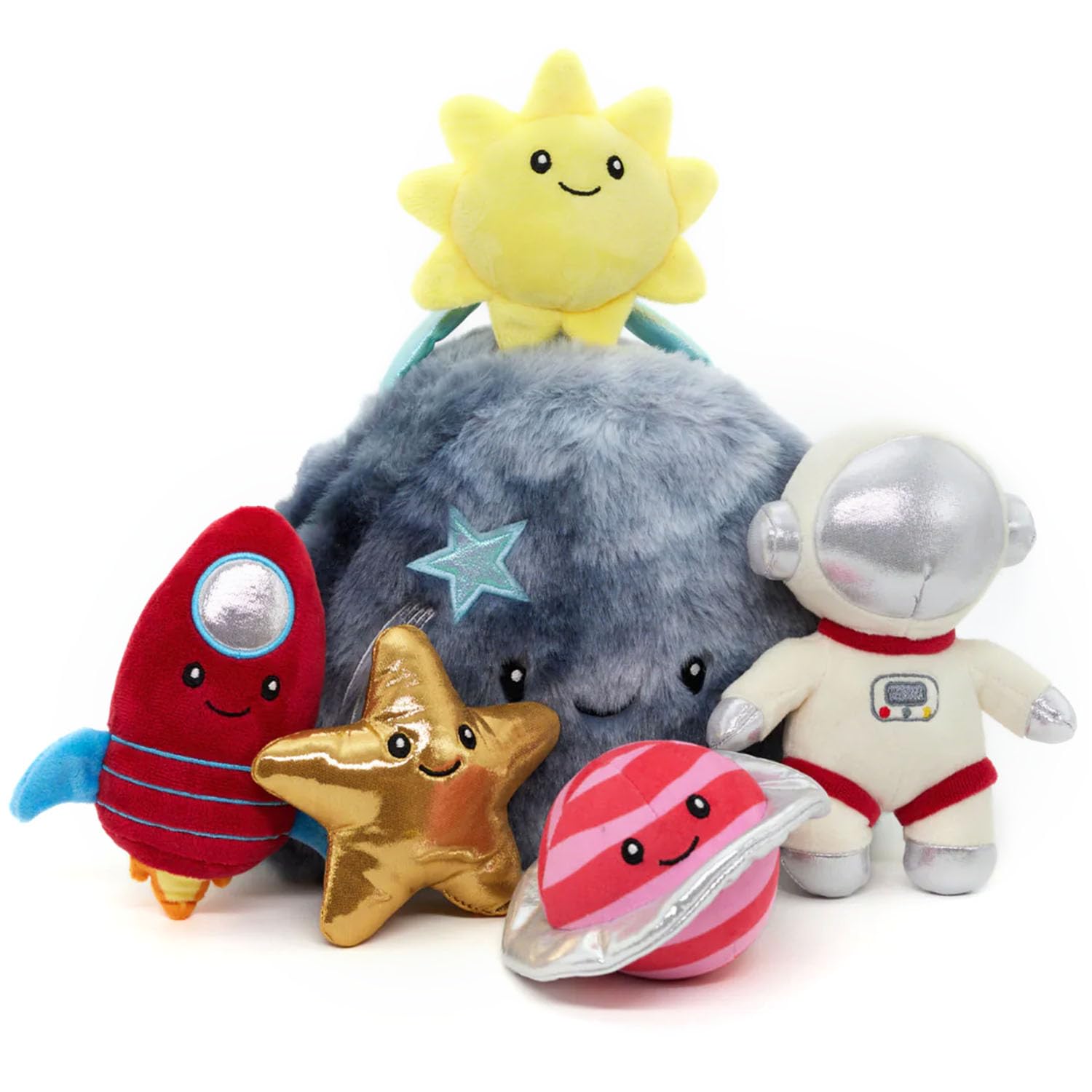 Snuggz Kids Space Explorer Plush Playset - Soft Interactive Toy Set for Toddlers with Pretend Play Space Kit, Astronaut Figure and Cute Accessories, Cuddly Gift Idea for Children
